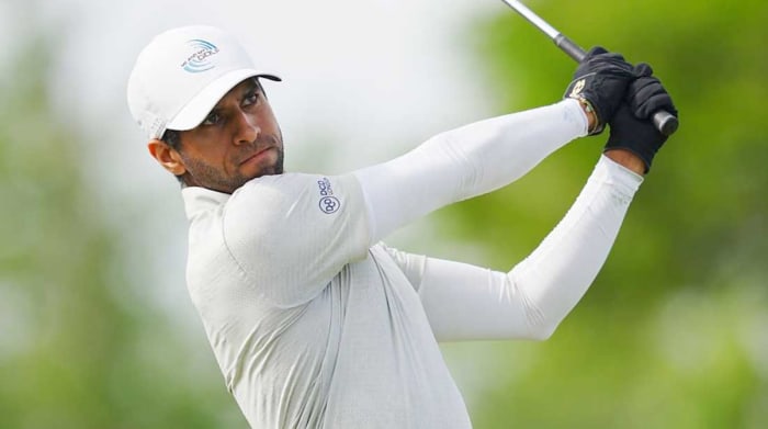 Aaron Rai is pictured at the 2022 Zurich Classic of New Orleans.